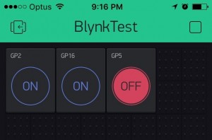 Blynk screenshot